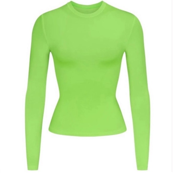 SKIMS Tops - 🆕SKIMS XS NEON GREEN COTTON JERSEY LONG-SLEEVE TSHIRT SIZE XS NWT IN PACKAGING